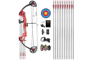 PANDARUS Compound Bow Archery for Youth and Beginner, Right Handed,19”-28” Draw Length,15-29 Lbs Draw Weight, 260 fps