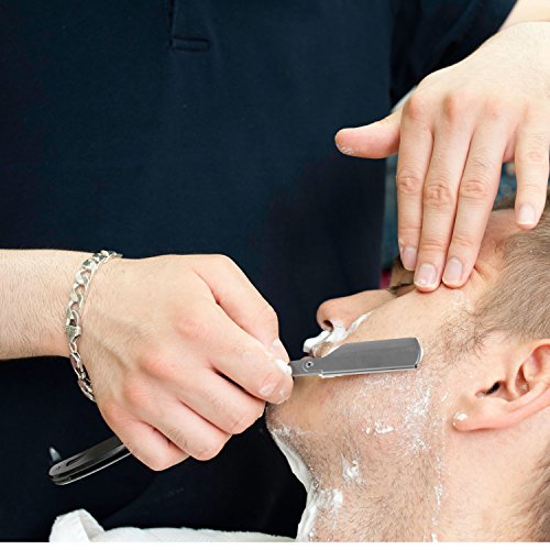 Straight Edge Razor, Razors Straight Razor Kit Barber Razor Supplies Single Blade Razor Shaving Blade Razor for Men Beard Shaper - 10 Blades Repalcement
