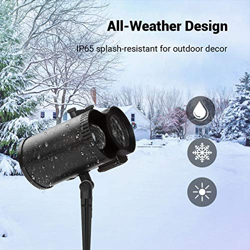 Ocean Wave Christmas Projector Lights, Dr. Prepare Remote Control 2-in-1 Ripple Light with 10 Slides Patterns, Indoor Outdoor Holiday Decorations IPX65 Waterproof for Party, Christmas, Halloween