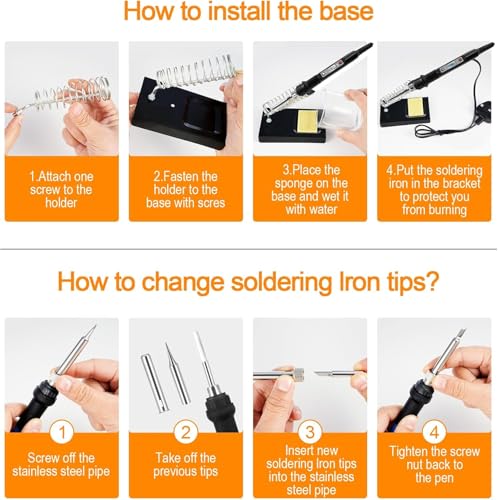 Tin Electric Soldering Irons Kit 25 in 1 with Tool Box Adjustable Temperature 200-450℃,Electronic Soldering Set Digital Multimeter,Soldering Iron Tips etc