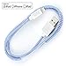 Iasg iPhone Charger Lightning Cable 3.3ft - Apple MFi Certified - Nylon Braided Lightning To Reversible USB Connectors Sync Charging Cord for iPhone iPad iPod - 1 Meter - White and Blue