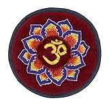 Tibetan Velvet Embroidered Small Singing Bowl Cushion HIndu OM