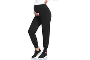 fitglam Women's Maternity Pants Joggers Over The Belly Pregnancy Pajama Lounge Sweats Sweatpants with Pockets