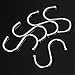 WOVTE Stainless Steel S Shaped Silver Tone Polished Plating Hanging Hooks for Kitchen, Bathroom, Bedroom and Office Pack of 20