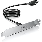 GRAUGEAR 20Gbps Type E Key A Front Panel USB C Header Extension Cable, 20-pin Type-C Internal Header to USB-C Female Adapter with PCIe Bracket of Back Panel, Support USB3.2 Gen2x2, 23.6 Inch