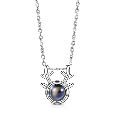 T400 Halskette Silber 925 mit Anhänger I Love You 100 Sprachen Ich Liebe Dich Projektion Love Kette Damen Liebesgeschenk,40cm