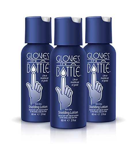 Gloves in a Bottle Shielding Lotion Great for Dry Itchy Skin, Grease-Less and Fragrance Free, 2 oz./60 mL, Pack of 3