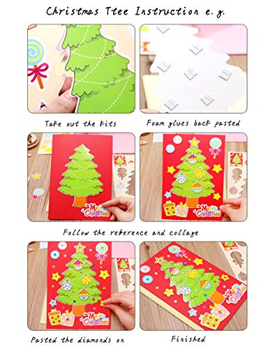 image for Mimgo-shop DIY Handmade Christmas Cards Making Kits with Envelopes, Pa