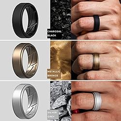 ThunderFit Silicone Wedding Rings for Men, Airflow
