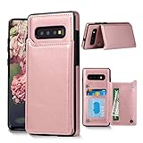 Galaxy S10 Plus Wallet Case, Samsung Galaxy S10 Plus Case with Credit Card Holder, Shuyo Premium Leather Kickstand Durable Shockproof Protective Cover Galaxy S10 Plus (6.4 inch) - Rose Gold