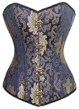 Charmian Women's Vintage Spiral Steel Boned Embroided Boby Shaper Corset Top