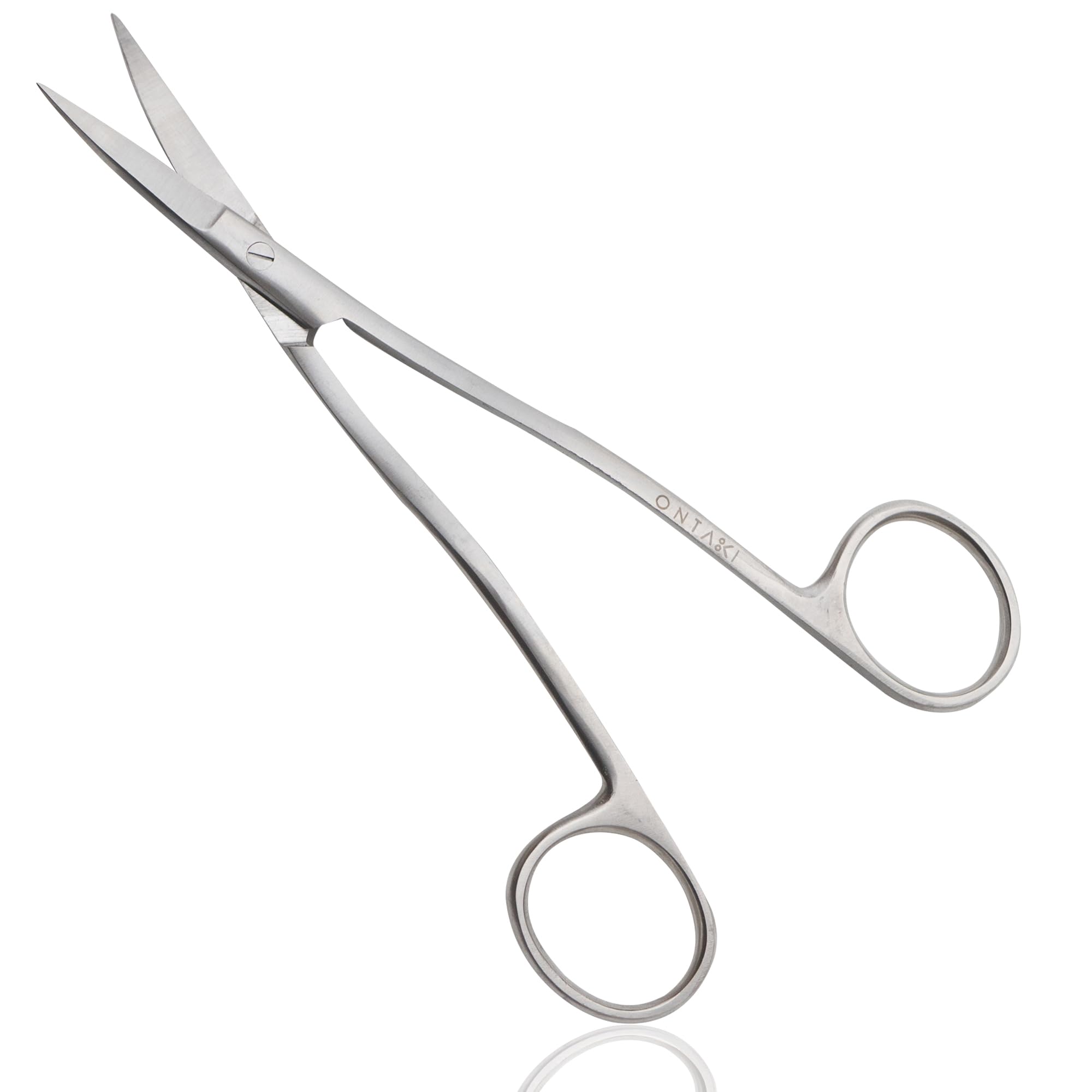 Ontaki Dual-Bent Curved Embroidery Scissors - 6.5in, Carbon Steel, Ambidextrous - Angled Handle & Razor-Sharp Tip for Applique Scissors Precision
