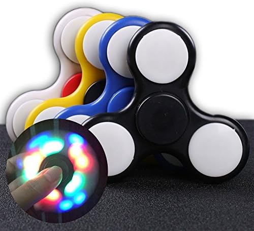LED Light Hand Fidget Tri-Spinner,EWATON Flash Fidget Spinner Glow in The Dark High Speed Hand Finger Spinner EDC Spinner Fidget Toy