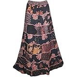 Mogul Interior Womens Gypsy Rhythms Patchwork Skirt Peasant Long Maxi S/M/L