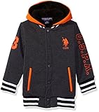U.S. Polo Assn. Boys' Big Boys' Sherpa Lined Fleece Hoodie, Orange, 10/12