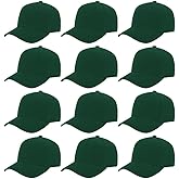 ZH Plain Adjustable Baseball Cap - Lot of 12 Unisex Blank Design Caps