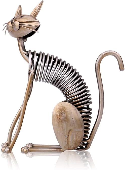 Amazon Sjnb 居間の彫刻の装飾 金属彫刻鉄アート猫春の手工芸品クラフト家の装飾家具工芸品 家の装飾アクセサリー 置物 オブジェ オンライン通販