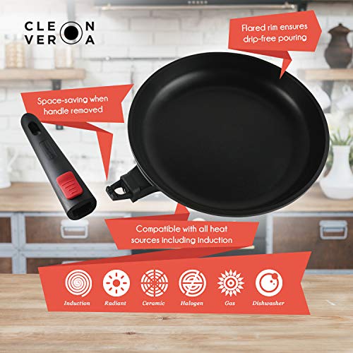 Cleverona Essential Nonstick 11 Inch Fry Pan with SecureSnap Detachable Handle