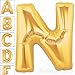 AFTERLOON® 40 Inch Giant Jumbo Helium Foil Mylar Alphabet Balloons for Graduation Anniversary Celebration Bridal Shower Wedding Birthday Party Decorations, Premium Quality, Matte Gold, Letter N