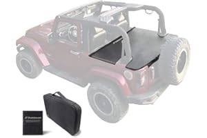 Shadeidea Tonneau Cover for Jeep Wrangler ● JK 2 Door Rear Trunk Ton ● Cargo Vinyl Cover for 2007-2018 Rubicon Sahara Sport S Unlimited Tailgate-Black-3 Year Warranty