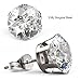 Stainless Steel Round Clear Cubic Zirconia CZ Stud Earring 6 Pair Set 3-8mm … (Silver)