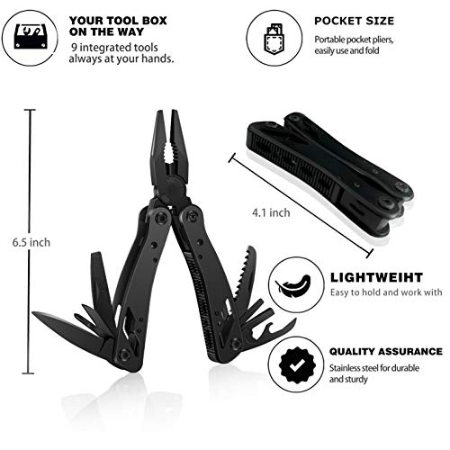 21 in 1 Multitool Pocket Knife Stainless Steel Multitool Pliers - KITHELP Multi tool for Men Gift- Pocket Tool for Survival Camping Hiking Hunting Fishing - Thumbnail 5