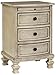 Ashley Furniture Signature Design - Demarlos Nightstand - 3 Drawers with Pull Out Tray - Parchment White