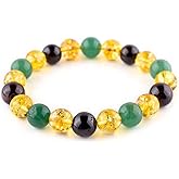 Triple Protection Bracelet - Unisex Stretchable Elastic Bracelet - Natural Gemstone Beads Dainty Men-Women Jewelry, Birthstone, Healing, Chakra, Yoga Balancing, Reiki