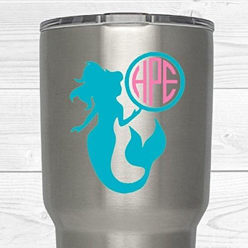 Mermaid Monogram Vinyl Decal Sticker || Your Initials || Car Window Decal || Laptop Sticker || Wall Art || Cell Phone Decal || Yeti Tumbler Decal ||