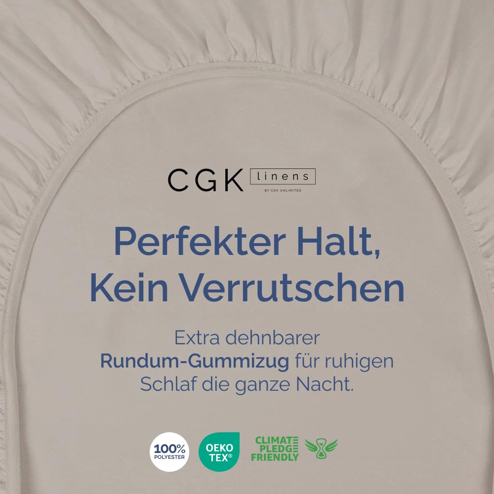 Spannbettlaken 140x200cm - Extra Tiefes Spannbetttuch für Matratzen bis 40 cm (16") Höhe - Weiche Gebürstete Polyester Mikrofaser - Knitterfrei, Schrumpf- & Farbbeständig - Oeko-TEX - Hellgrau 2