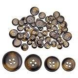 Dark Blown Resin Sewing Buttons 50Pcs 4 Holes