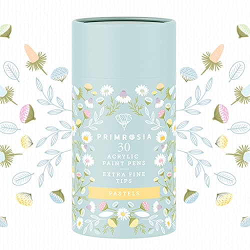 Primrosia 30 Pastel Acrylic Paint Pens Extra Fine Tip Marker Set. Art