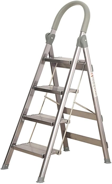 Praktischer Leiterhocker Tritthocker Leichte Aluminium-Holzmaserung 4