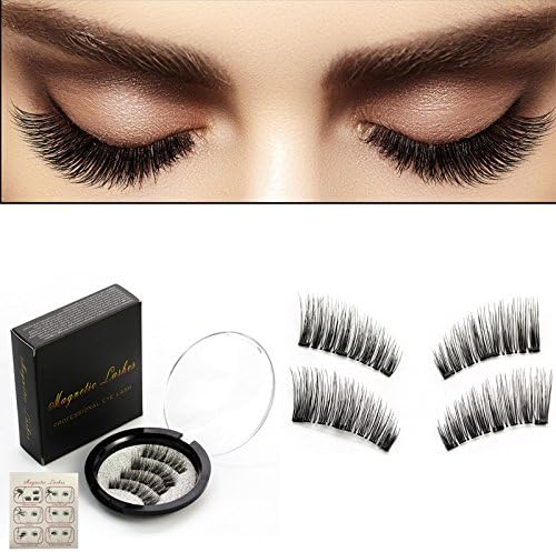 Magnetic Eyelashes Magnetic False Eyelashes 3D Magnetic Eyelashes Set,Reusable,No Glue,4 pcs(2 pair)