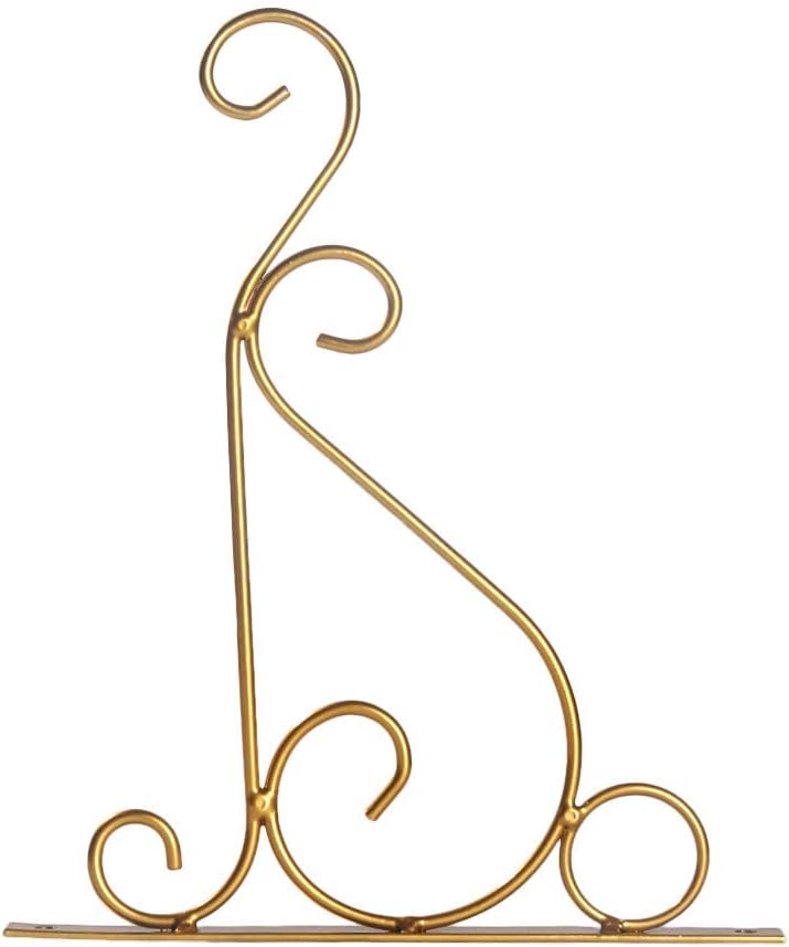Wall Hanging Plants Bracket, Iron Garden Wall Light Hanging Flower Plant Pot Bracket Hook Shelf Stand Holder Flower Hooks Rack for Plant Basket Lanterns(Gold)