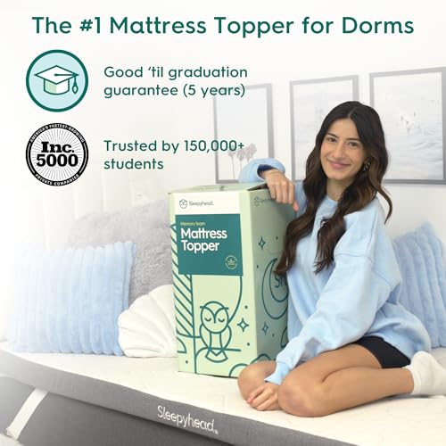 Sleepyhead Twin XL Mattress Topper 3 Inch for College Dorm, Cooling Gel Memory Foam, Pressure Relief, Removable Washable Cover, CertiPUR-US Certified (XL Twin 3")