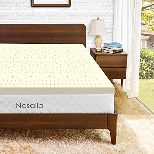 NESAILA 3 Inch Latex Mattress Topper, Natural Latex Bed Pad Topper