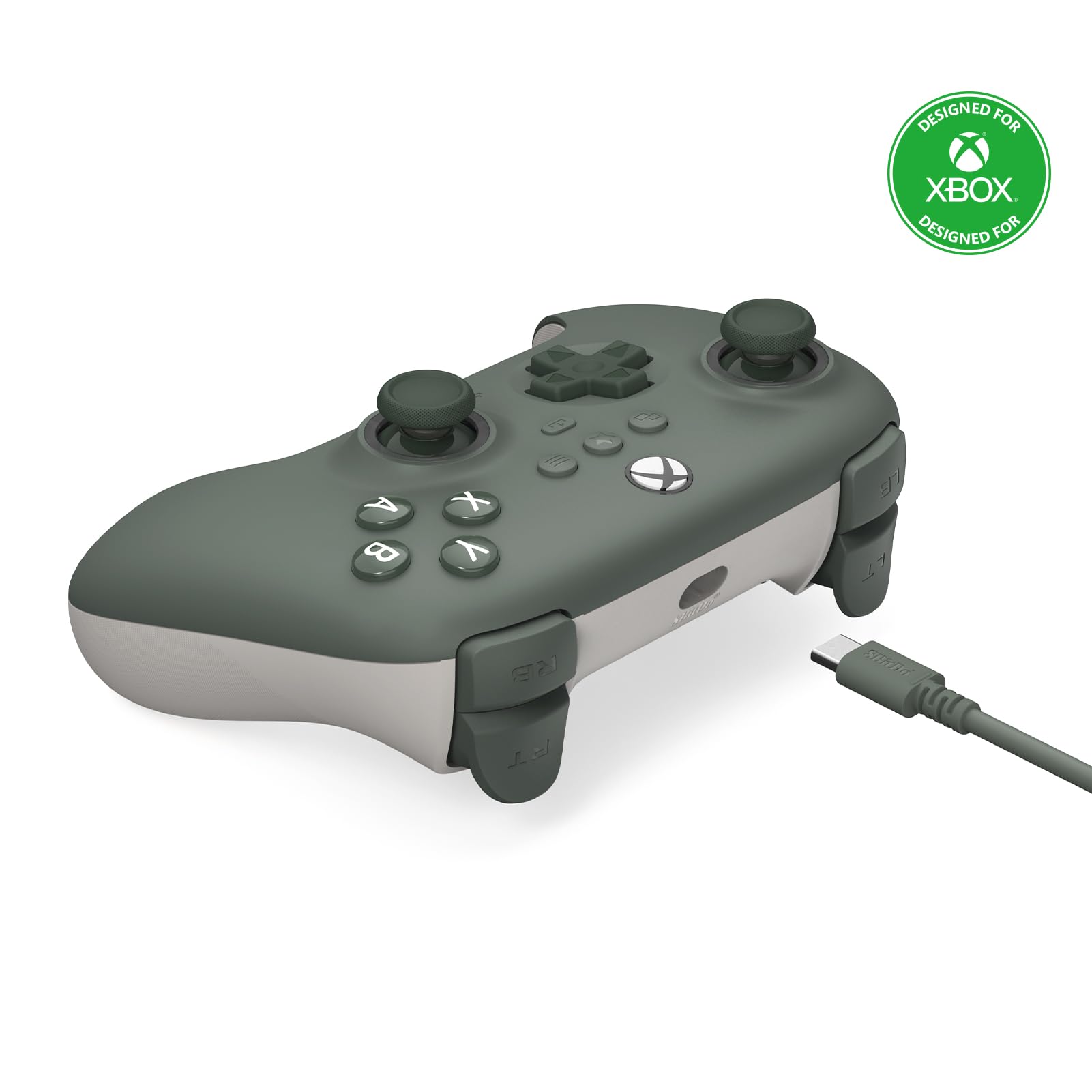 8Bitdo Ultimate C Wired Controller for Xbox with Hall Effect Joysticks and Triggers, RGB Lighting Fire Ring, Compatible with Xbox Series X|S, Xbox One, Windows 10/11- Officially Licensed (Dark Green)