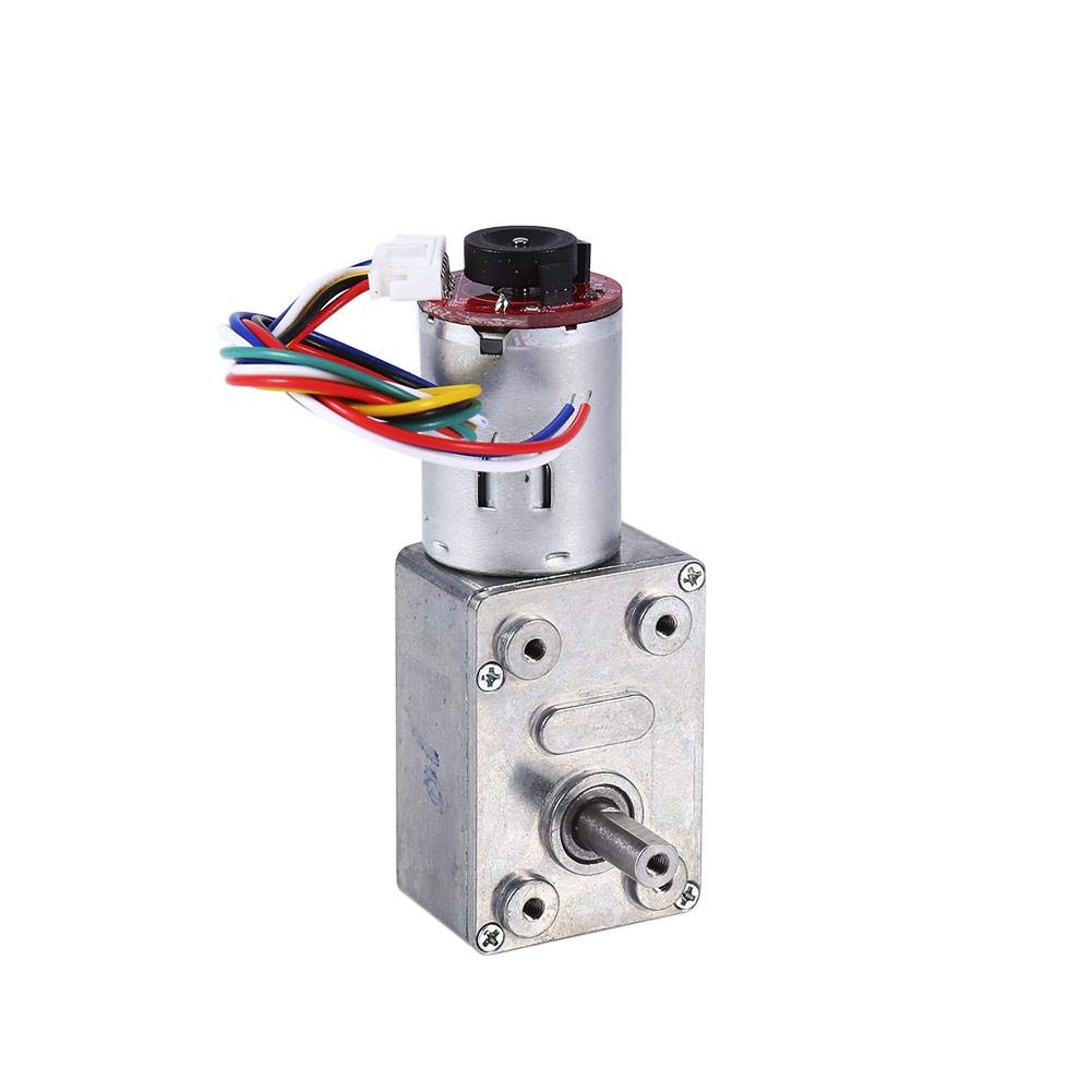 Reduction Motor,DC 12V High Worm Geared Motor Reduction Motor with Encoder Srong Self-locking (10RPM)
