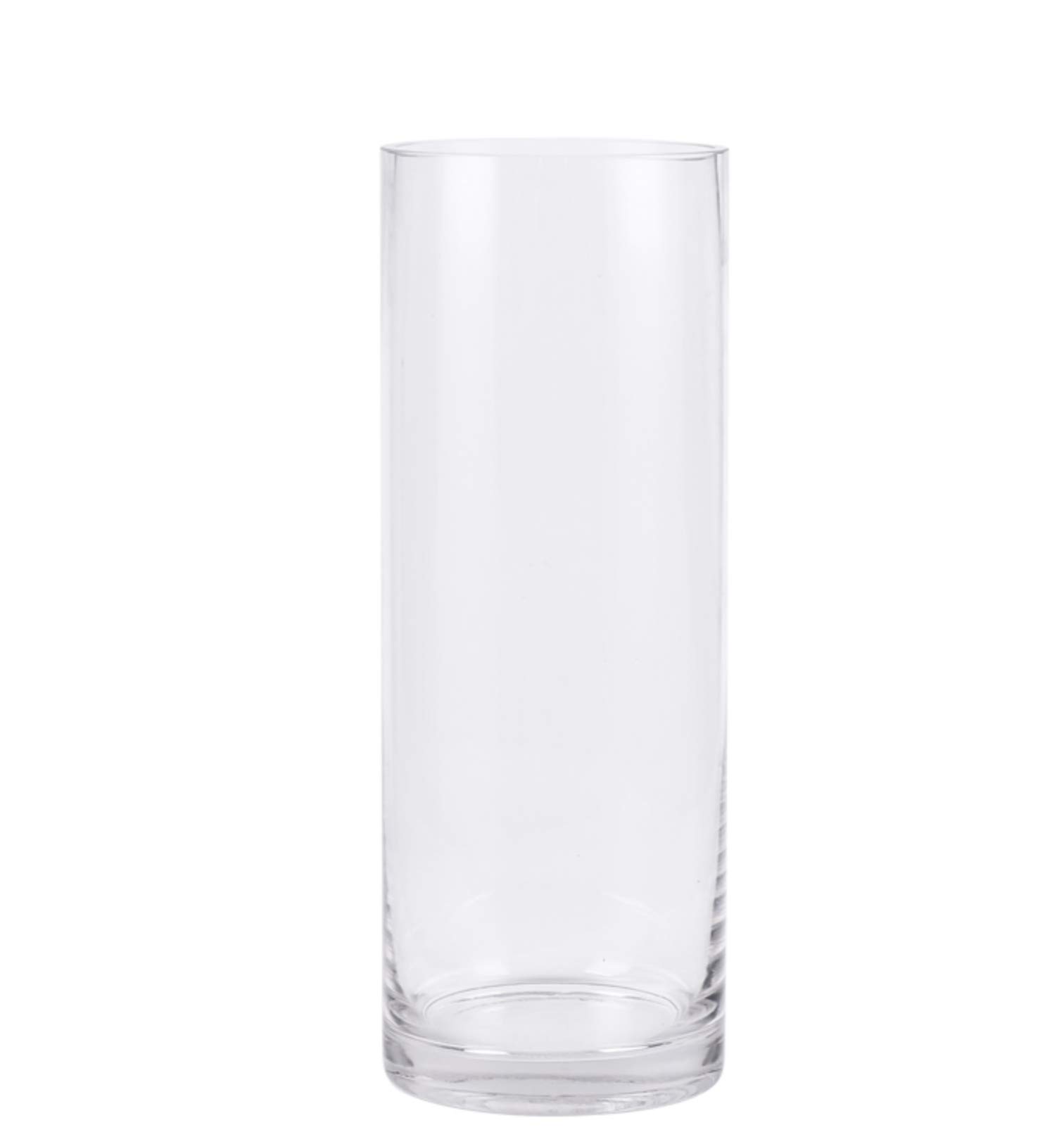 PEPAXON Glass Vase for Flower Tall Cylinder Clear Flower Vase (10x30cm)