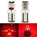 AMAZENAR 2-Pack 1157 BAY15D 7528 2057 2357 Brilliant Red LED Light,Non-Polarity 10-30V-DC 5050 18 SMD Replacement Bulb For Brake Light Tail Lamps
