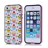 iPhone 5 Case,XYUN(TM) Hight Impact TPU + Bumper Defender Snug Fit Slim Hard Combo Case for Aplle iPhone 5 5G 5S (Not fit iPhone 5C) Include a XYUN Mobile Phone Cleaner Dust Plug Gift - Cakes Pattern