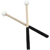 Bonsicoky 8 Inch Percussion Mallets, White | Rubber Head and Handle, Wood Drum Mallets, For Xylophone, For Glockenspiel