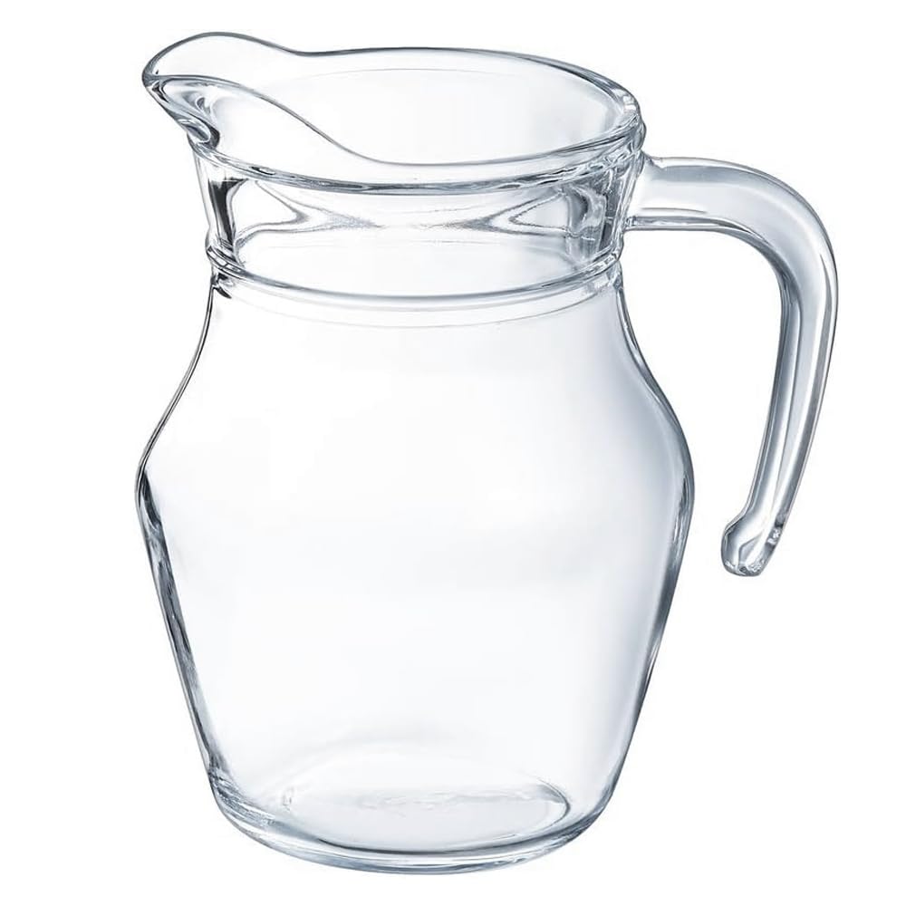 MGE - Mini Glass jug - Glass Pitcher - Cold Water, Ice Tea, Wine, Coffee, Milk and Juice Beverage Carafe - Fridge Jug - 500 mL