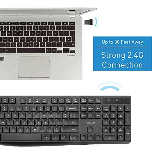 Macally 2.4G Wireless Keyboard - Full-Size Computer Keyboard with Numeric Keypad & 13 Shortcut Keys for Windows Desktop… - Image 4