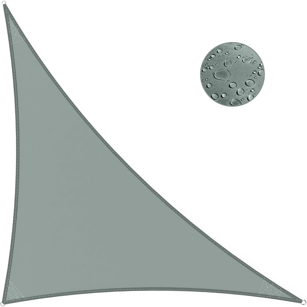 IOAOI Sun Shade Sail 3m x 4m x 5m Grey Right Angle Waterproof UV Block