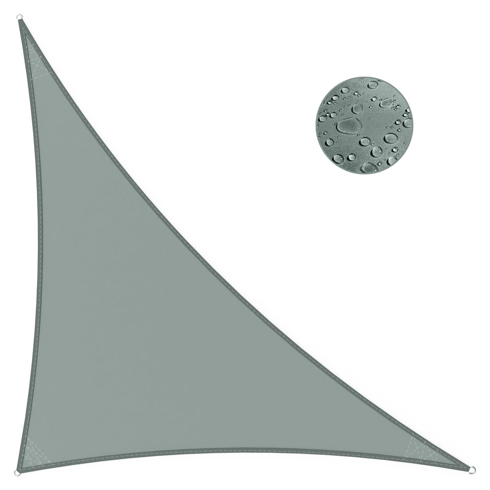 IOAOI Sun Shade Sail Waterproof, 3m x 4m x 5m Grey Garden Shade Sail Right Angle Garden Canopy, 3 Ropes, UV Block, Patio Sunshade Sunscreen Awnings Hot Tub Shelter for Outdoor