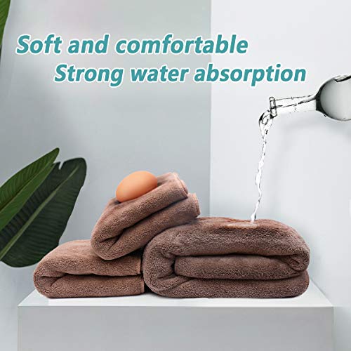 Luxurious Towel Set, Superfine Fiber Bath Towel and 2 Hand Towels Ultra Soft and Comfortable Durable Tear Resistant Perfect for Bathroom Decoration - Thumbnail 3