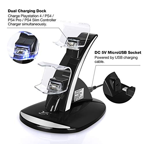 2 Controller+Playstation+Stand+Dual+Indicator+Controller+Black+4