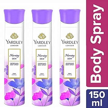 Yardley London Morning Dew Refreshing Deo for Women, 150ml (pack of 3)